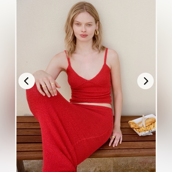 ASTA RESORT CAROLINA CAMISOLE & SKIRT IN ROSSA SEQUIN, SIZE SMALL - Picture 6 of 7